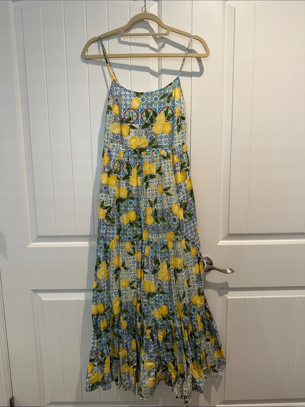 Primark Yellow Lemon Print Spaghetti Strap Maxi Dress